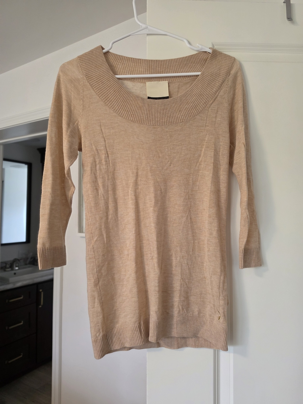 Women’s Beige Scoop Neck Sweater